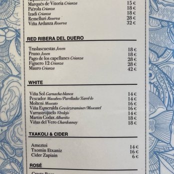 Txoko - Wine list - Seafood Near Me - San Sebastian, SS