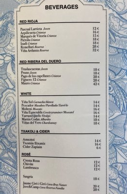 Menu photo 1 Txoko San Sebastian, SS