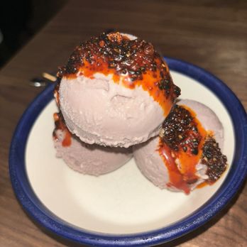 Uchibā Austin - sesame ice cream with spicy chili oil crunch - Cocktail Bars Near Me - Austin, Texas