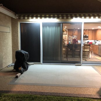Apollo Screen & Shade - Fixed solar screen with retractable partially opened - Shades & Blinds Near Me - Henderson, Nevada