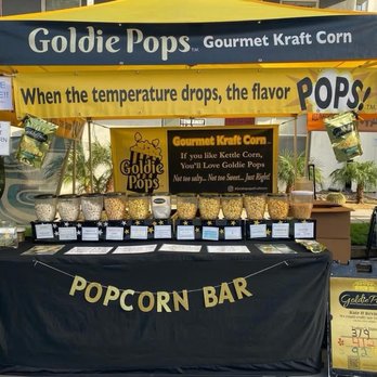 Goldie Pops - Goldie Pops booth at the Farmers Market in Oceanside. - Popcorn Shops Near Me