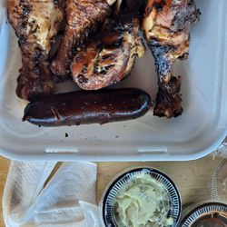 Slap the Apple Memphis Style BBQ - Jerk chicken and sausage