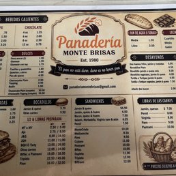 Panadería Monte Brisas Menu July 2026