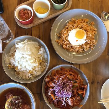 Step Korean Bistro - Kimchi Fried Rice + Spicy Pork + Corn Cheese Tots - Korean Near Me - Sparks, Nevada