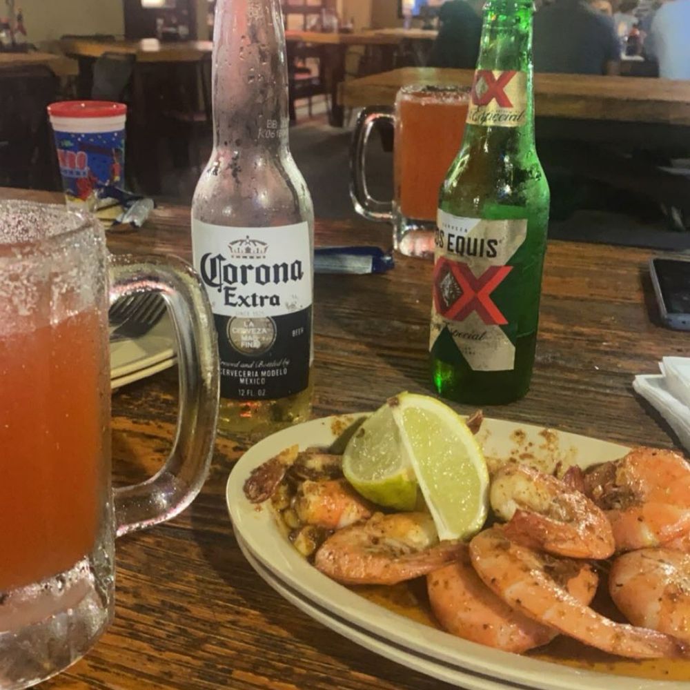 Mambos Mambo Style Shrimp and michelada Mambos Mambo Style Shrimp and michelada