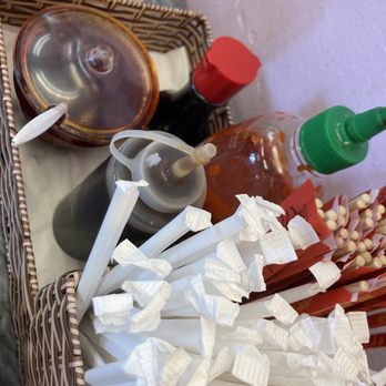 2000 Vietnam Restaurant - Condiments: hoisin, chili paste in oil, soy sauce - Vietnamese Near Me - Albuquerque, New Mexico
