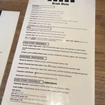 Case Study - drink menu - Coffee & Tea Near Me - Phoenix, Arizona