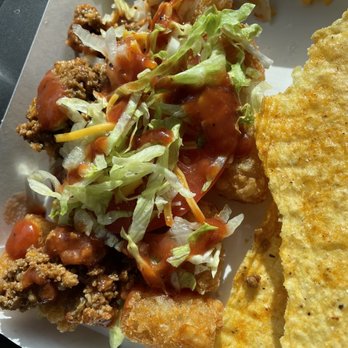 Baker's Drive-Thru - Side of hashbrowns and one ground beef taco - Mexican Near Me - Ontario, California Baker's Drive-Thru - Side of hashbrowns and one ground beef taco - Mexican Near Me - Ontario, California