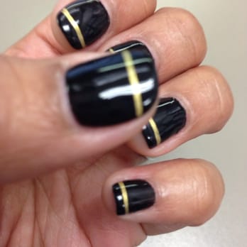 Nail and Beauty - Gel polish with a gold trim - Nail Salons Near Me - Honolulu, Hawaii Nail and Beauty - Gel polish with a gold trim - Nail Salons Near Me - Honolulu, Hawaii