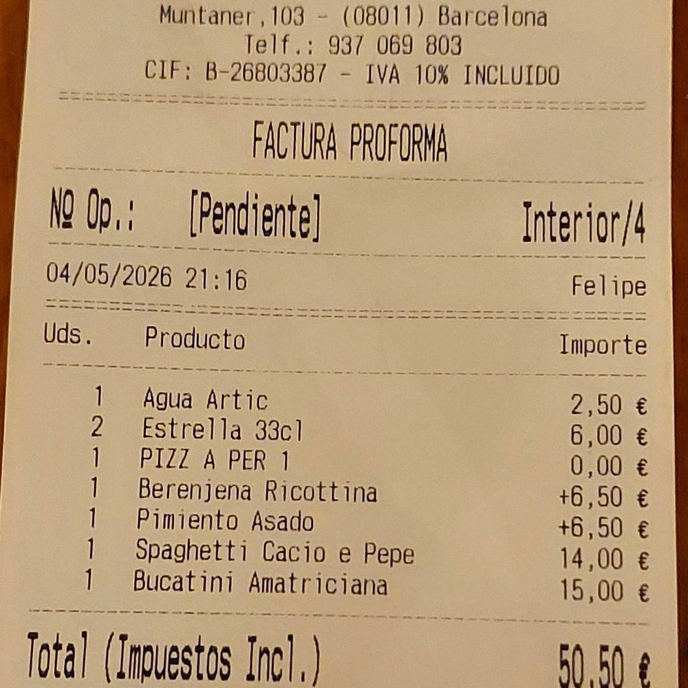 Le Romane - Bill - Italian Near Me - Barcelona, B Le Romane - Bill - Italian Near Me - Barcelona, B