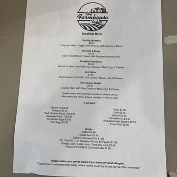 Farmhouse Table - Breakfast menu - Breakfast & Brunch Near Me - Cleveland, Mississippi