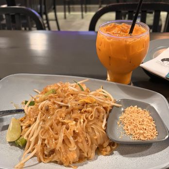 Thai Time - Shrimp Pad Thai w/ Thai Tea - Thai Near Me - Sacramento, California Thai Time - Shrimp Pad Thai w/ Thai Tea - Thai Near Me - Sacramento, California