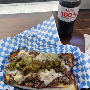 Texan Sizzle - The Texas Cheesesteak Sandwich with jalapeños - Burgers Near Me - San Antonio, Texas Texan Sizzle - The Texas Cheesesteak Sandwich with jalapeños - Burgers Near Me - San Antonio, Texas