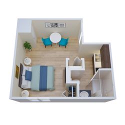 Gentry Park - King Palm | Studio | 1 Bath | 336 Sq.Ft