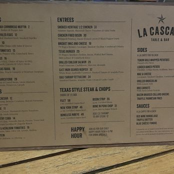 La Cascada Table & Bar - 2024 menu prices - American Near Me - Boerne, Texas