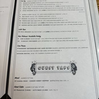 Hana Koa Brewing - Menu as of May '25 - Breweries Near Me - Honolulu, Hawaii