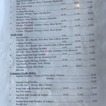 Orient Restaurant - Menu as of Oct 2023 - Vietnamese Near Me - Seaside, California