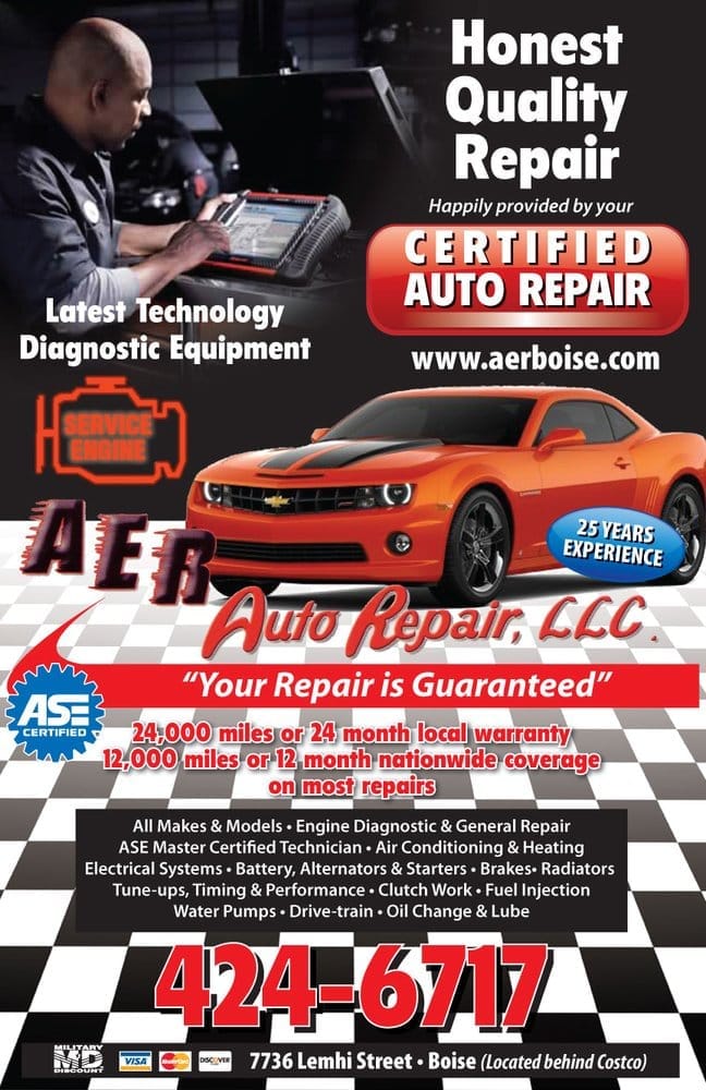 AER AUTO REPAIR Auto Repair 2812 W Idaho St, Boise, ID Phone Number