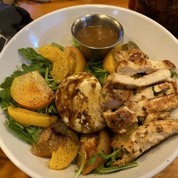 Bru's Public House - Barrata salad with grilled chicken. - Beer Bar Near Me - Raleigh, North Carolina Bru's Public House - Barrata salad with grilled chicken. - Beer Bar Near Me - Raleigh, North Carolina