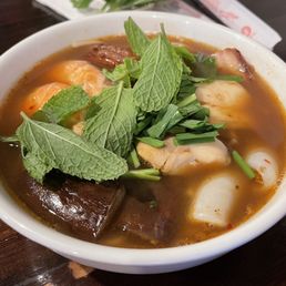 1. Bún Mắm - Fermented fish soup with pork, fish, squid, shrimps, & eggplant. 1. Bún Mắm - Fermented fish soup with pork, fish, squid, shrimps, & eggplant.