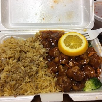China 1 - Orange chicken with pork fried rice - Chinese Near Me - Mount Clemens, Michigan