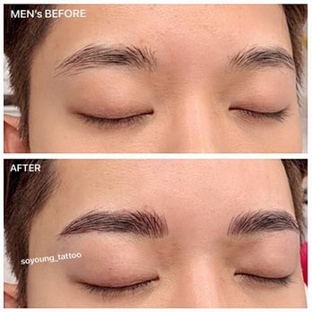 Soyoung - My eyebrows before and after getting them microbladed for the first time! - Permanent Makeup Near Me - Los Angeles, California