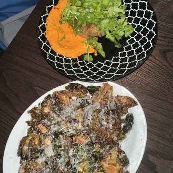 Wolf & Company - Brussel sprouts and crab cake - Cocktail Bars Near Me - Chicago, Illinois Wolf & Company - Brussel sprouts and crab cake - Cocktail Bars Near Me - Chicago, Illinois