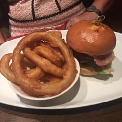 The Halfway House - Beef burger and French fried onions