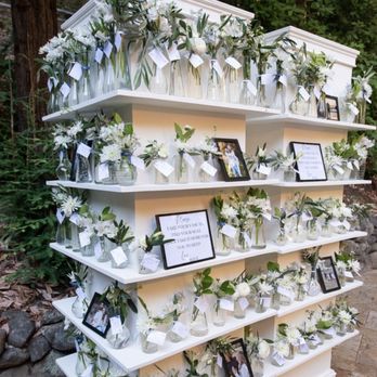 Moggia Events - Bud vase wall for the seating chart. - Party & Event Planning Near Me Moggia Events - Bud vase wall for the seating chart. - Party & Event Planning Near Me