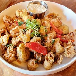 The Hutton - Jerk Fried Calamari w/Pickles Tartar Sauce $16.00 (04/01/25). @TheHuttonJC #JerseyCity #SportsBar #FoodPorn