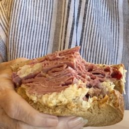 Ruben sandwich-takes some effort to get your mouth around this fella!