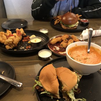 Oak Wood Fire Kitchen - Deep Fried Cauliflower Fried Cheese Curds Nashville Chicken w/ Tomato Soup Oak Burger w/ Fries - Pizza Near Me - Draper, Utah Oak Wood Fire Kitchen - Deep Fried Cauliflower Fried Cheese Curds Nashville Chicken w/ Tomato Soup Oak Burger w/ Fries - Pizza Near Me - Draper, Utah