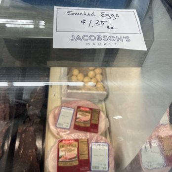 Jacobson's Market - Smoked eggs-yes!  We tried them!  They were actually really good! - Butcher Near Me - Chippewa Falls, Wisconsin