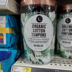 @Dollar General Store. Organic cotton tampons.