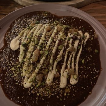 Panxa Cocina - Pistachio and apricot mole chicken enchiladas - Cocktail Bars Near Me - Long Beach, California