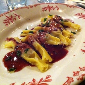 Bar La Grassa - Mushroom agnolotti with red wine butter sauce ($9) - Italian Near Me - Minneapolis, Minnesota