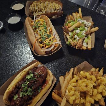 Fat Franks - Pretzelwurst, Bahn mi, and duck hotdogs. Mac & cheese and truffle blue cheese fries - Cocktail Bars Near Me - Albuquerque, New Mexico