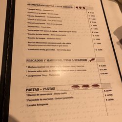 Ox Restaurant - Menu