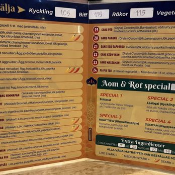 Aom & Rot Thai Take Away - Menu - Thai Near Me - Borås, O Aom & Rot Thai Take Away - Menu - Thai Near Me - Borås, O