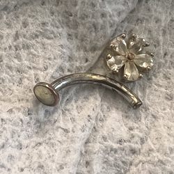 The belly jewelry that was gold when bought.