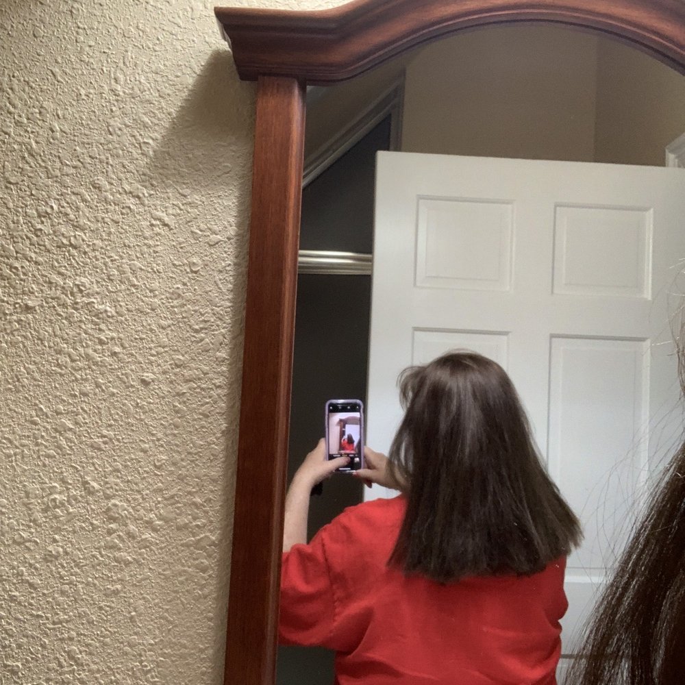 After. Look how uneven my hair cut is! After. Look how uneven my hair cut is!