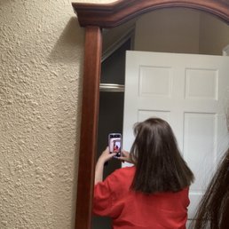 After. Look how uneven my hair cut is!