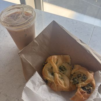 Cafe Zoot - Large iced latte, cheese and spinach croissant - Sandwiches Near Me - Chicago, Illinois Cafe Zoot - Large iced latte, cheese and spinach croissant - Sandwiches Near Me - Chicago, Illinois