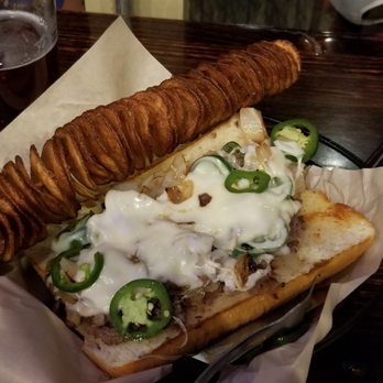 RelicRoad Brewing - I got a Philly cheesesteak (sans shrooms). Check out those chips! - Breweries Near Me - Winslow, Arizona RelicRoad Brewing - I got a Philly cheesesteak (sans shrooms). Check out those chips! - Breweries Near Me - Winslow, Arizona