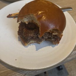 Gair burger with no toppings Gair burger with no toppings