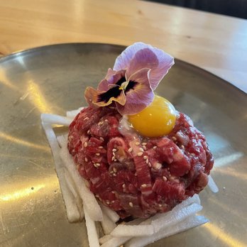 Han Sang - Yuk-hwe (Wagyu beef tartare and egg yolk) - Korean Near Me - Millbrae, California