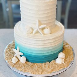 Wildflour Cakery - Beach Themed Ombré wedding cake