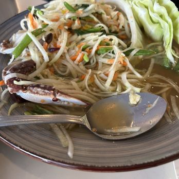 Thai Patio - Papaya Salad with Blue Crab - Thai Near Me - Los Angeles, California Thai Patio - Papaya Salad with Blue Crab - Thai Near Me - Los Angeles, California