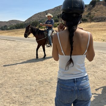Malibu Riders - Houston giving instructions on how to ride the horse. - Horseback Riding Near Me - Agoura Hills, California