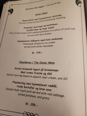 Menu photo 7 Restaurant Karla Copenhagen, 84 Menu photo 7 Restaurant Karla Copenhagen, 84